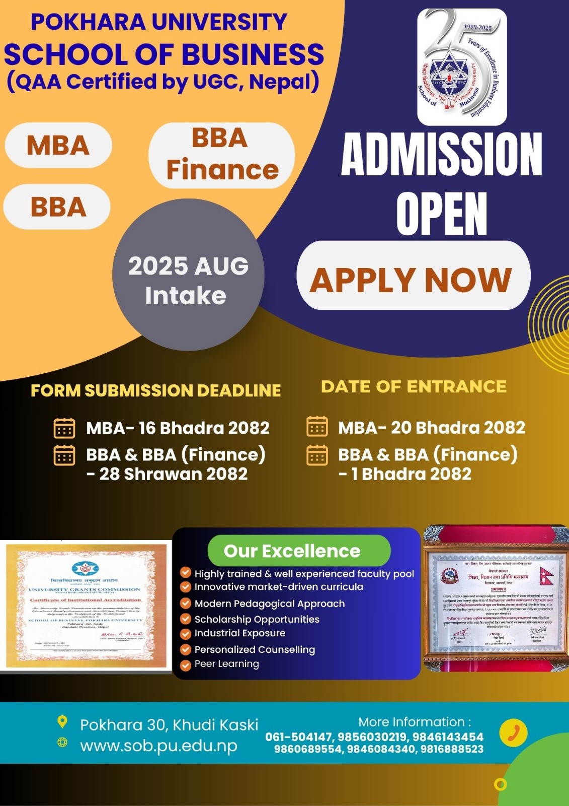 Admission Open for BBA, BBA F and MBA